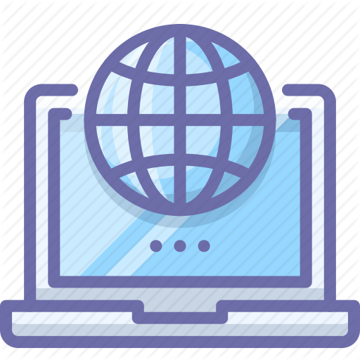 Globe, Laptop, Web Icon
