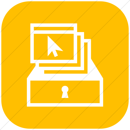 Flat Rounded Square White On Yellow Iconathon Web