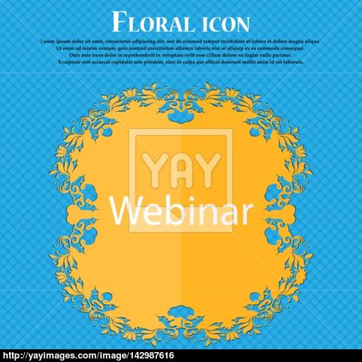 Webinar Web Camera Sign Icon Online Web Study Symbol Floral Flat