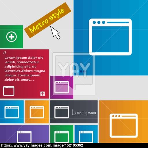 Simple Browser Window Icon Sign Buttons Modern Interface Website