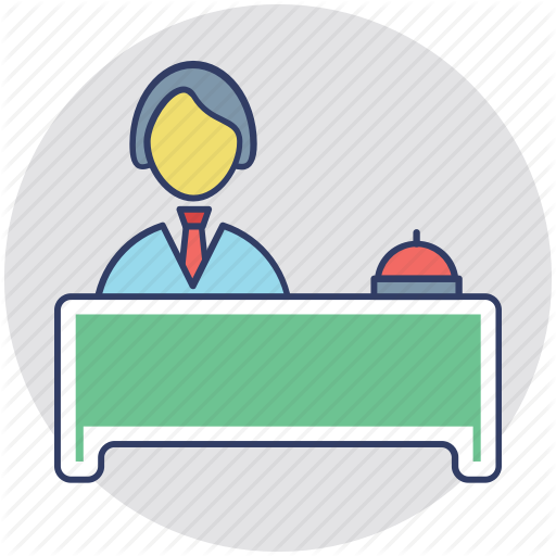 Front Desk, Front Office, Reception, Reception Desk, Welcome Icon