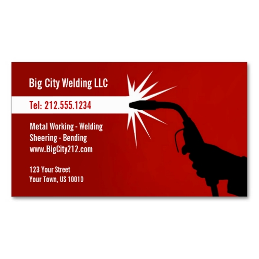 Customizable Welding Business Card Silver Metallic