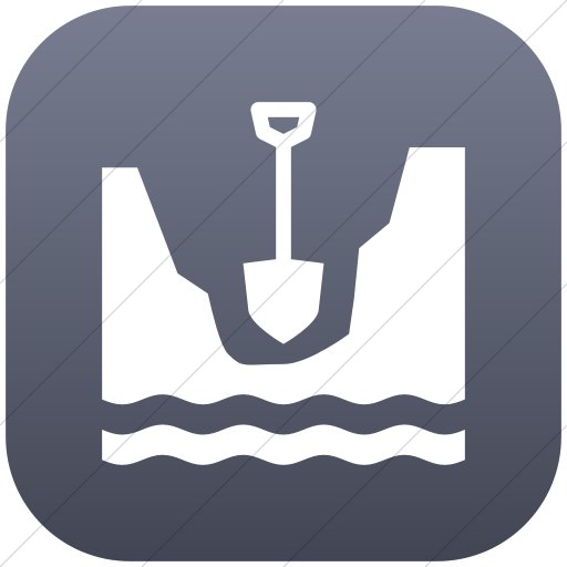 Flat Rounded Square White On Blue Gray Gradient