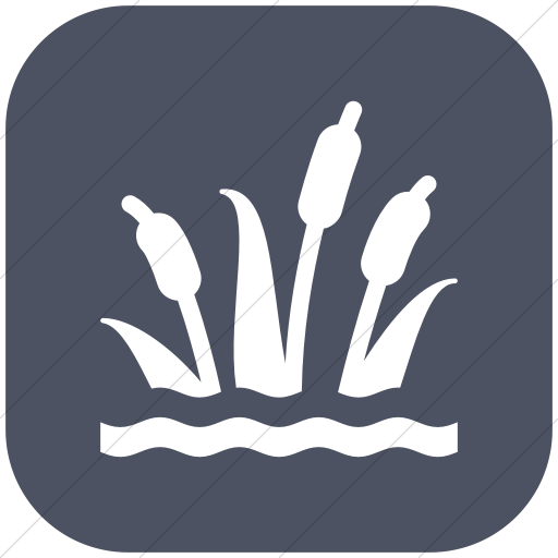 Flat Rounded Square White On Blue Gray Iconathon