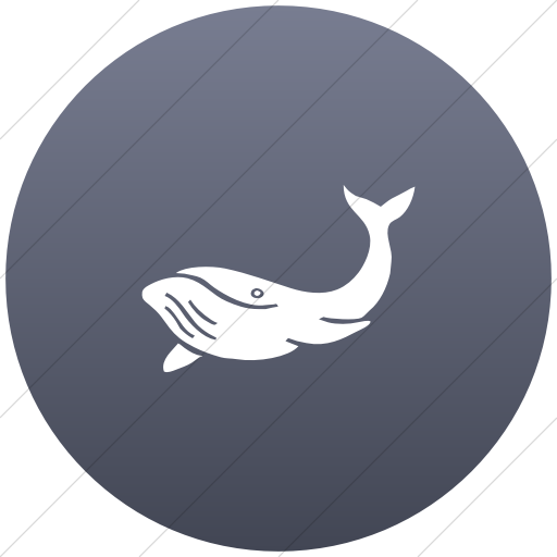 Flat Circle White On Blue Gray Gradient Animals Whale Icon
