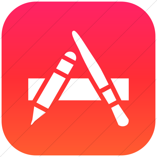 Flat Rounded Square White On Ios Orange Gradient