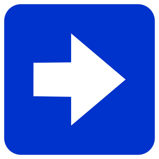 Right Pointing White Arrow In Blue Rounded Square