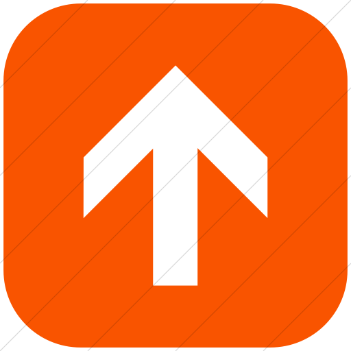 Flat Rounded Square White On Orange Aiga Up Arrow Icon