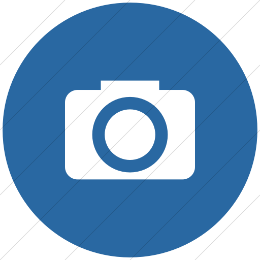 Flat Circle White On Blue Raphael Camera Icon