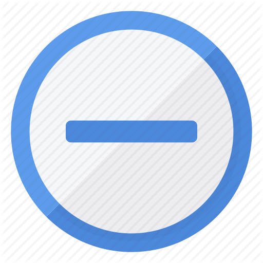 Blue, Circle, Minus, Remove, White Icon