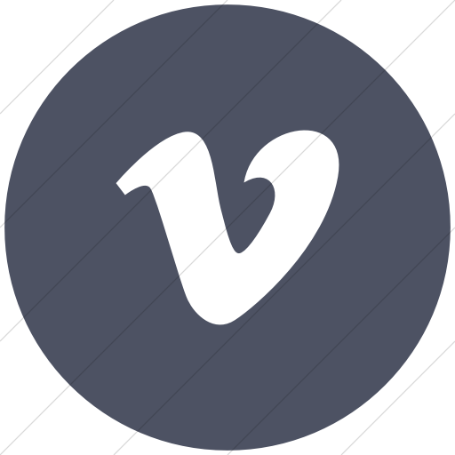 Flat Circle White On Blue Gray Social Media Vimeo Icon