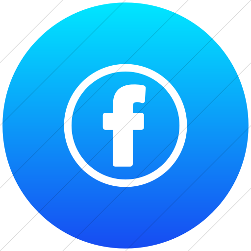 Flat Circle White On Ios Blue Gradient Encircled F Icon