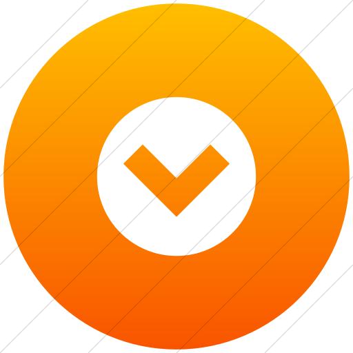 Flat Circle White On Orange Gradient Raphael Arrow Down