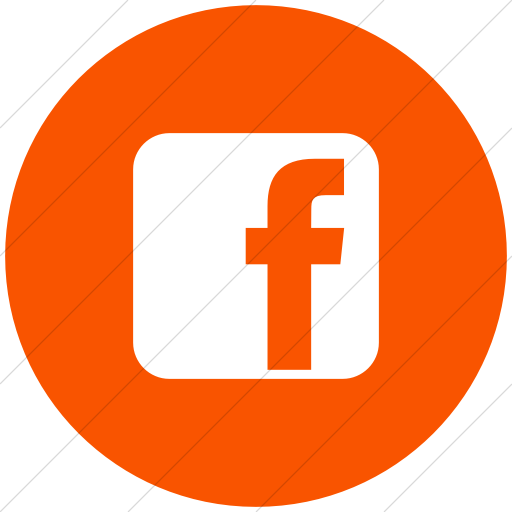 Flat Circle White On Orange Raphael Facebook Icon