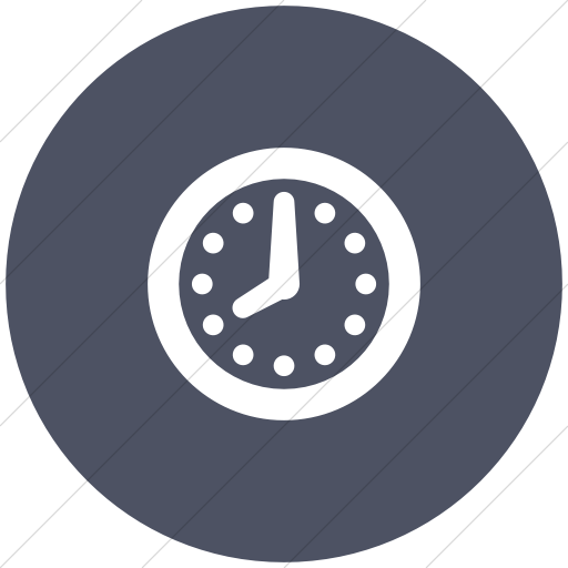 Flat Circle White On Blue Gray Raphael Clock Icon