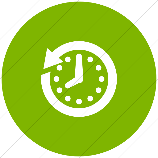 Flat Circle White On Green Raphael Clock History Icon