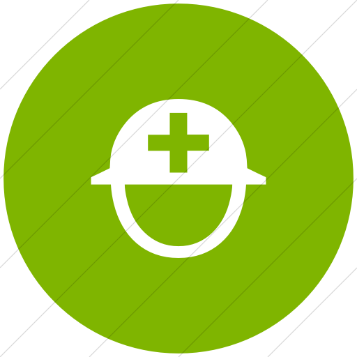 Flat Circle White On Green Classica Helmet With White