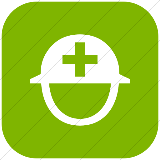 Flat Rounded Square White On Green Classica Helmet