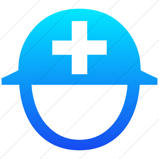 Simple Ios Blue Gradient Classica Helmet With White