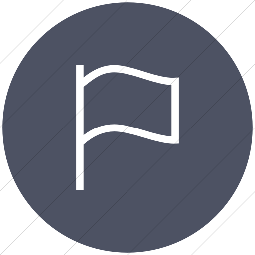 Flat Circle White On Blue Gray Classica White Flag Icon