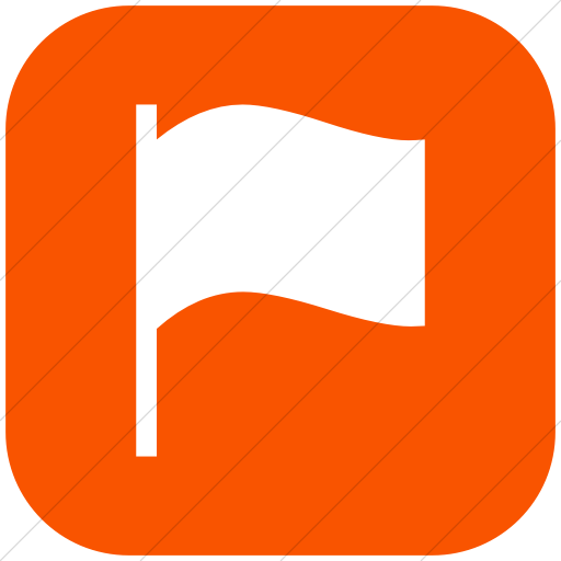 Flat Rounded Square White On Orange Classica Black Flag