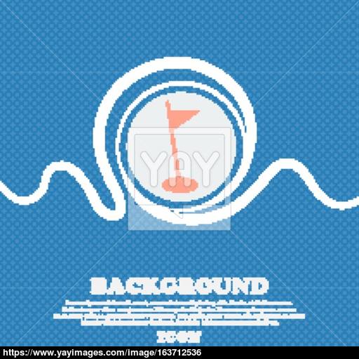 Flag Hole Sign Icon Sport Symbol Blue And White Abstract