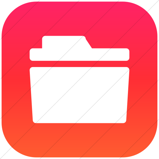 Flat Rounded Square White On Ios Orange Gradient