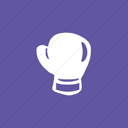 Flat Square White On Purple Classica Boxing Glove Icon