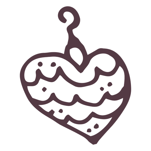 Christmas Ball Heart Shape Hand Drawn Icon