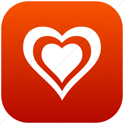 Flat Rounded Square White On Red Gradient Classica