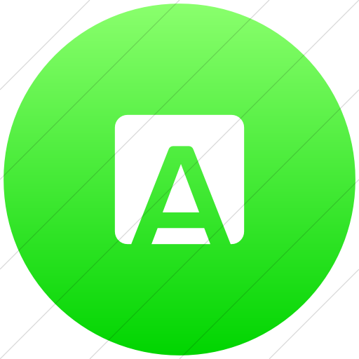 Flat Circle White On Ios Neon Green Gradient Foundation