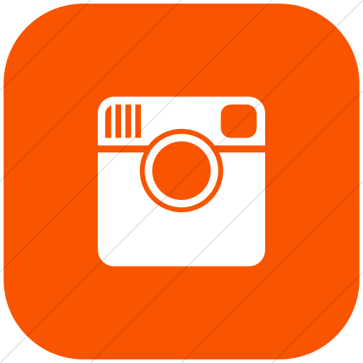 Flat Rounded Square White On Orange Foundation Social