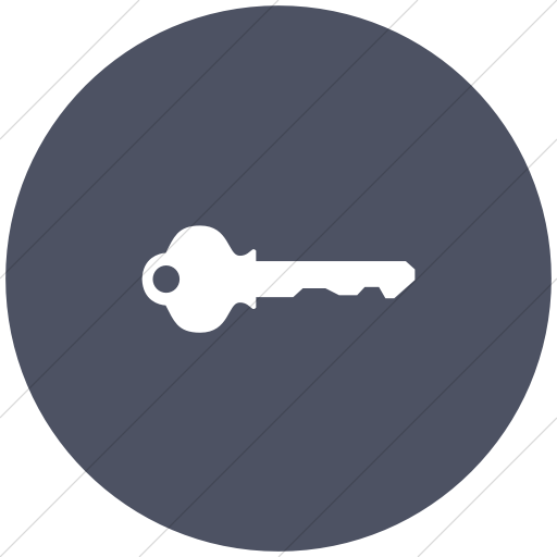 Flat Circle White On Blue Gray Classica House Key Icon
