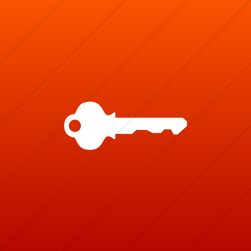 Flat Square White On Red Gradient Classica House Key Icon
