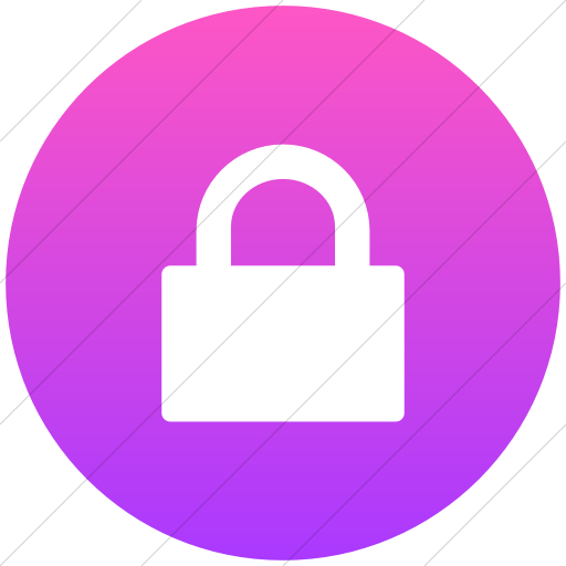 Flat Circle White On Ios Pink Gradient Broccolidry Lock