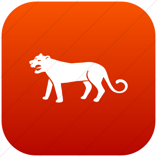 Flat Rounded Square White On Red Gradient Animals