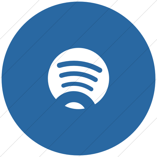 Flat Circle White On Blue Foundation Social Spotify Icon