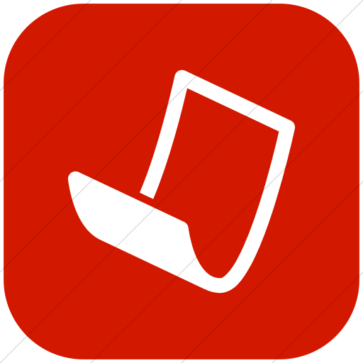 Flat Rounded Square White On Red Raphael Paper Icon