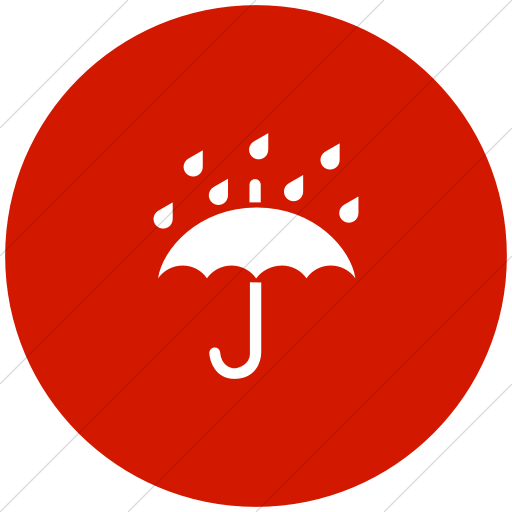 Flat Circle White On Red Raphael Umbrella Ran