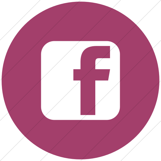 Flat Circle White On Pink Social Media Facebook Square Icon