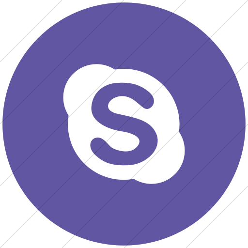 Flat Circle White On Purple Social Media Skype Icon