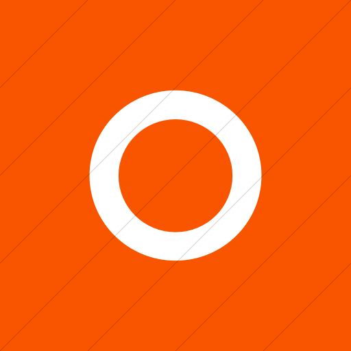 Flat Square White On Orange Social Media Orkut Icon