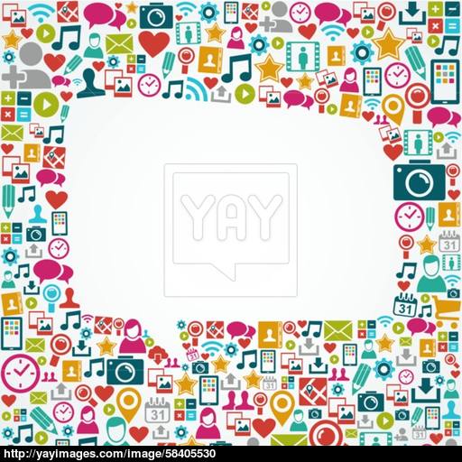 Social Media Icons White Speech Bubble Shape File Vector
