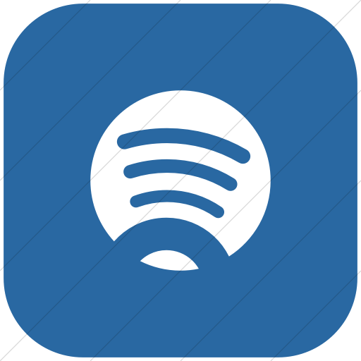 Flat Rounded Square White On Blue Foundation Social