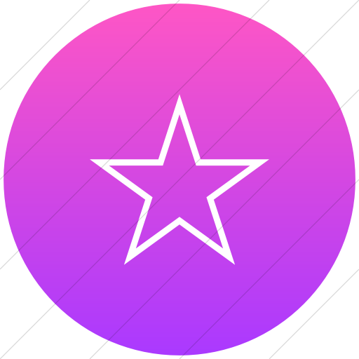 Flat Circle White On Ios Pink Gradient Raphael Star Icon