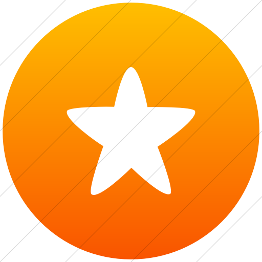 Flat Circle White On Orange Gradient Broccolidry Star Icon