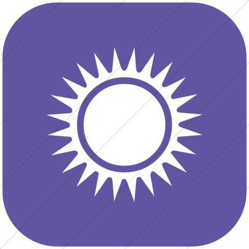Flat Rounded Square White On Purple Classica Black Sun
