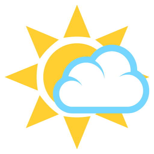 White Sun With Small Cloud Emoji For Facebook, Email Sms Id