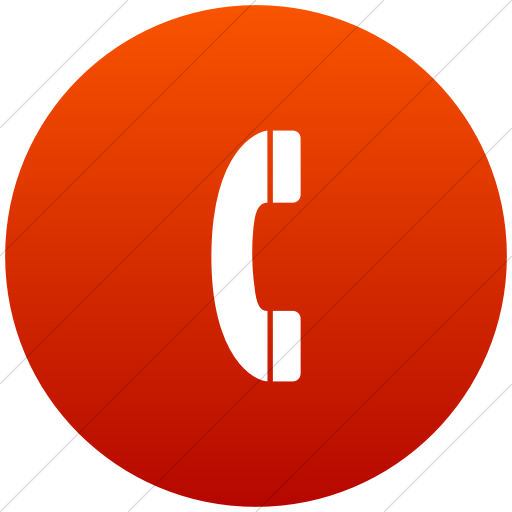 Flat Circle White On Red Gradient Aiga Telephone Icon