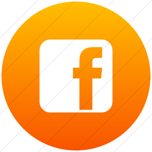 Flat Circle White On Orange Gradient Raphael Facebook Icon